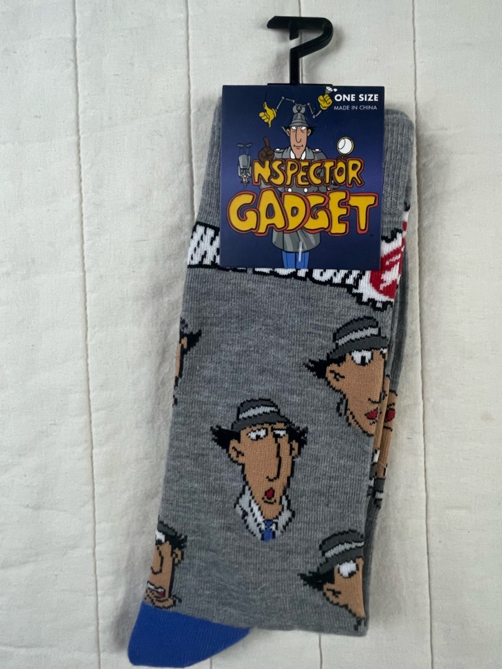 Inspector Gadget Gray Novelty Socks - One Size (7-12)